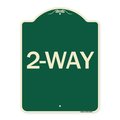 Signmission Designer Series Sign-2-Way, Green & Tan Heavy-Gauge Aluminum Sign, 24" x 18", G-1824-24495 A-DES-G-1824-24495